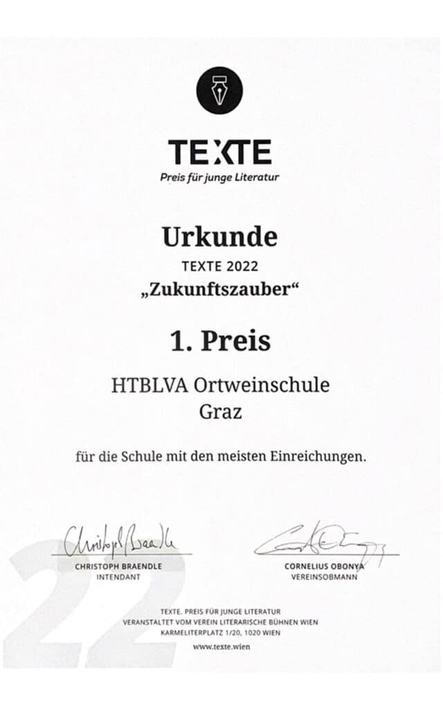 PREIS FÜR JUNGE LITERATUR